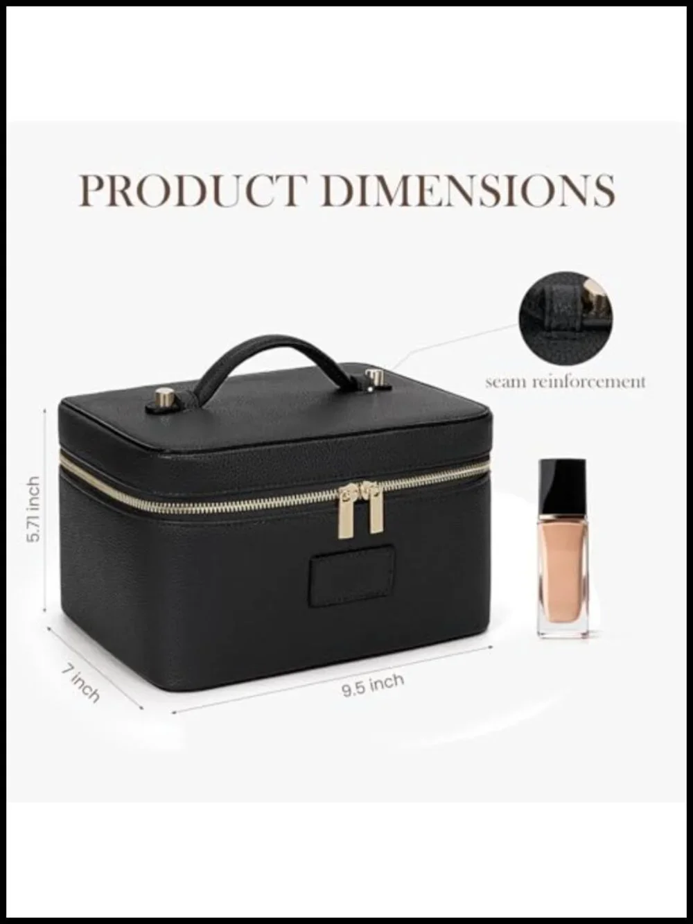 Large Waterproof PU Leather Makeup Bag Cosmetic Organizer Travel Vanity Case